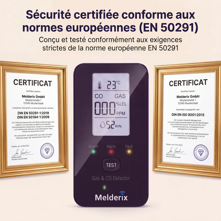 Melderix Détecteur de CO 4 en 1 pour camping-cars & vans