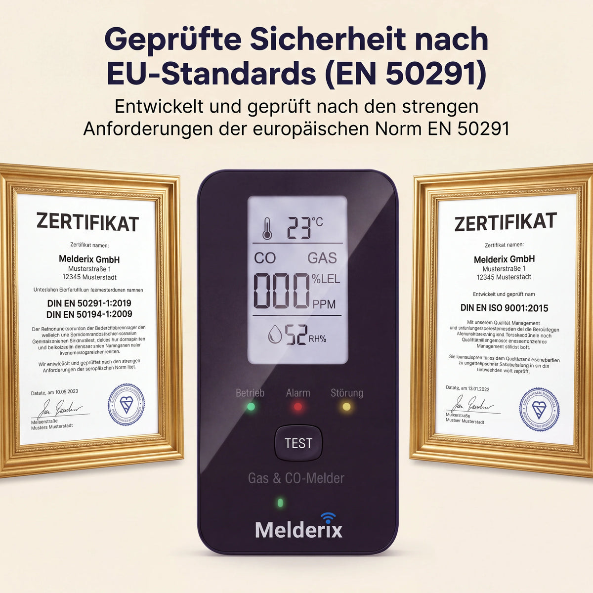 Melderix Détecteur CO 4 en 1 pour famille & animaux