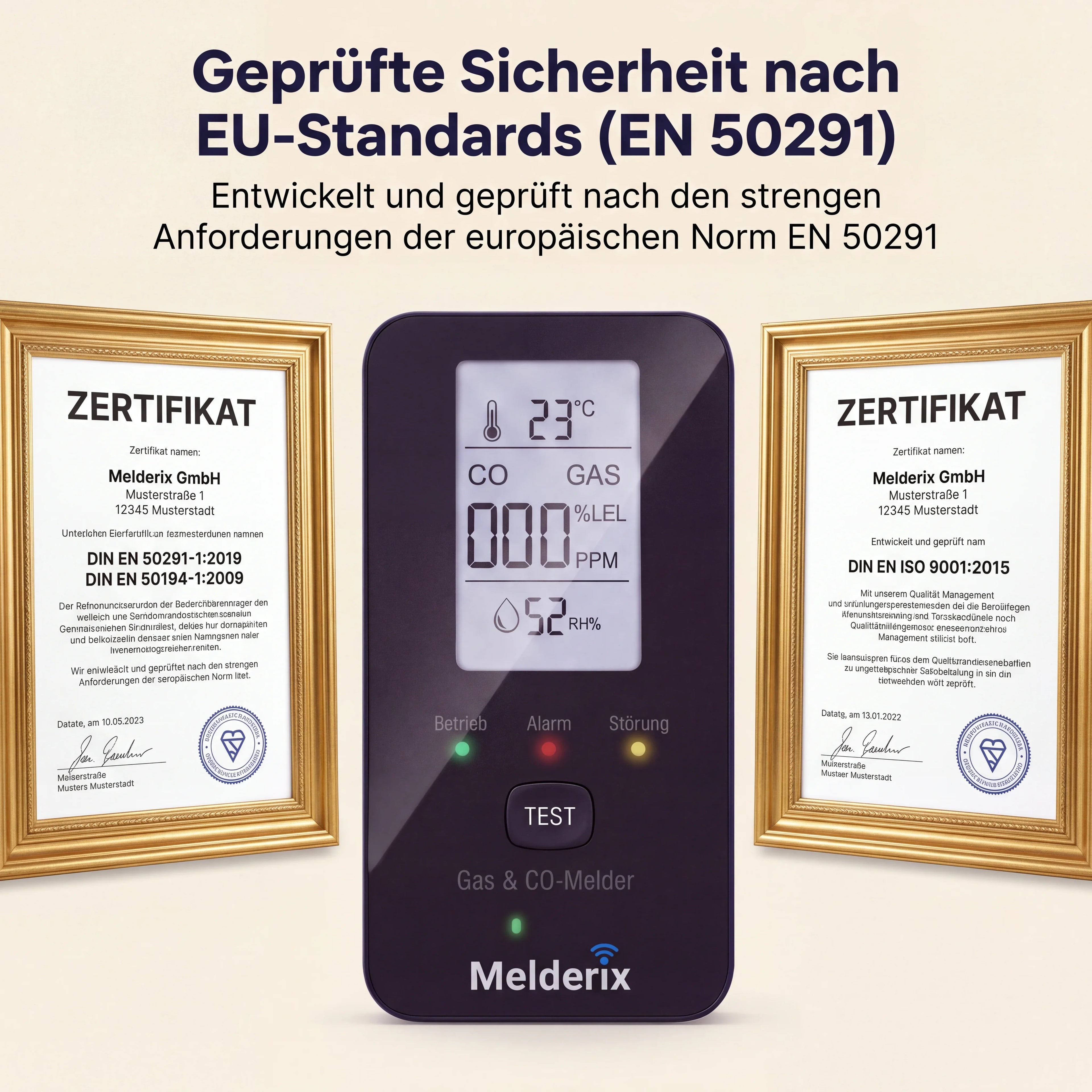 Melderix Détecteur CO 4 en 1 pour famille & animaux